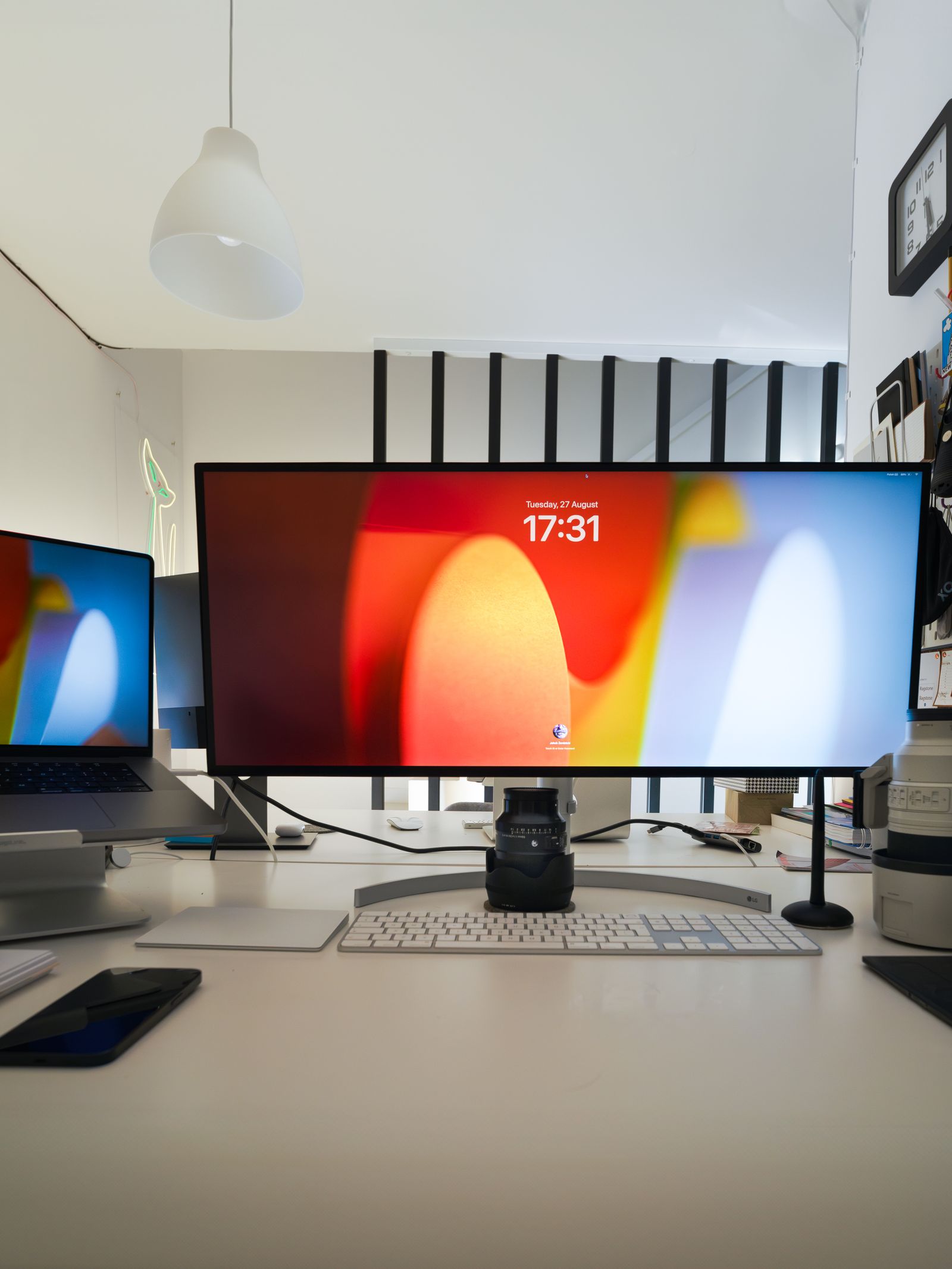 Creator workspace with phone and camera setup