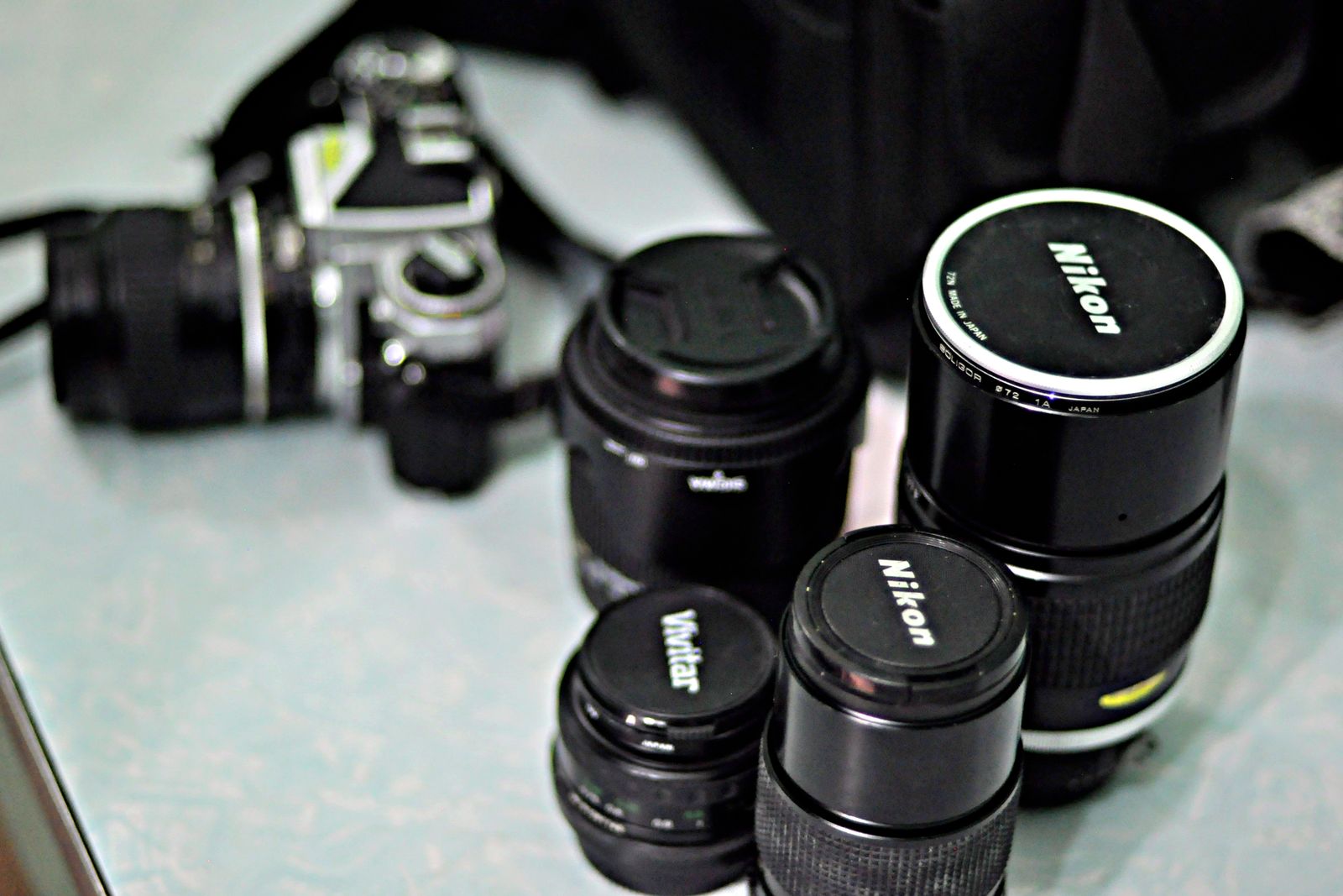 Camera and lens on a location shoot